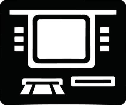 Automated Teller Machine simple graphic icon. vector