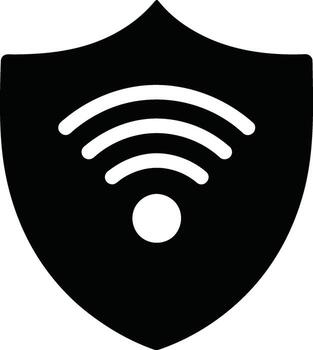 Secure WiFi Connection Shield Icon. vector