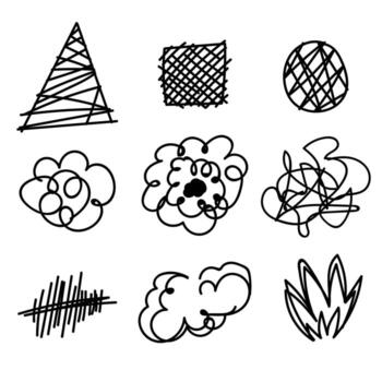 Collection of Abstract Sketches Featuring Unique Artistic Shapes vector