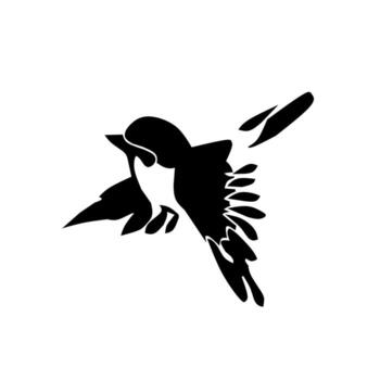 Striking black and white silhouette of a bird in flight, featuring clean lines and contrasting shapes. A dynamic, minimalist illustration of freedom and motion. vector