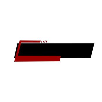 Futuristic lower third graphic or title bar in black and deep red. A dynamic, hi-tech template perfect for streaming, breaking news, corporate , or gaming content. vector