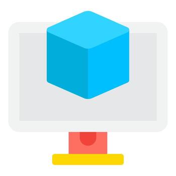 3D Illustration of a Data Cube vector