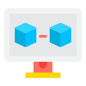 3D Illustration of Blockchain Data Transfer vector