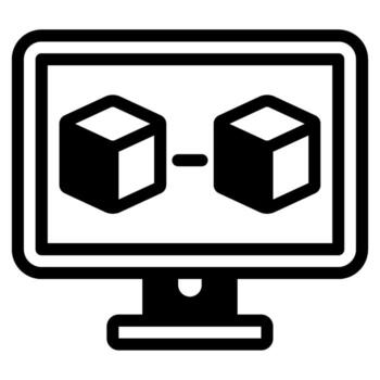 3d ilustración de blockchain datos transferir icono sólido vector