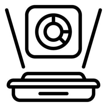 vistoso datos analítica tablero icono línea vector