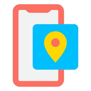 móvil aplicación con ubicación alfiler vector