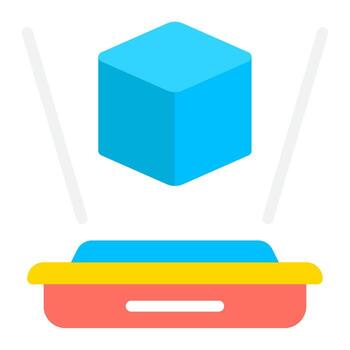 3D Illustration, character cube cloning robot vector