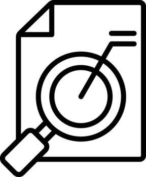 symbol icon is a universal symbol for searching, examining, or observing something in detail, carefully examining the contents of a document vector