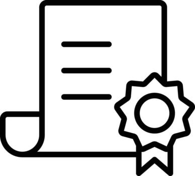 cinta indica un otorgar, reconocimiento, o validación de el contenido de el documento como evidencia de un Reconocido logro o calificación. vector