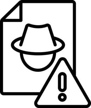 Document related to hidden or illegal activity, accompanied by a warning sign vector