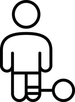 Ball chain was historically used to restrict the movement of prisoners symbolizing the imprisonment of a severe punishment, confinement, or prison vector