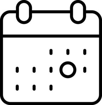 The calendar icon with a black dot indicates important dates, events, holidays or to create new events, set reminders or view meeting schedules vector