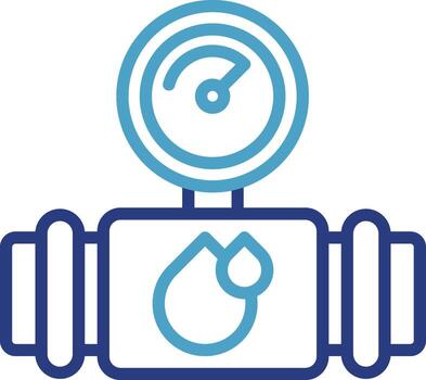 Monitoring or measuring the pressure of a fluid flowing through a pipe for data collection or performance analysis in industry. vector