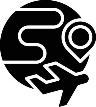 A global travel concept icon or determining the location of a destination on a world map, combining elements of a world map, location pins, and airplanes. vector