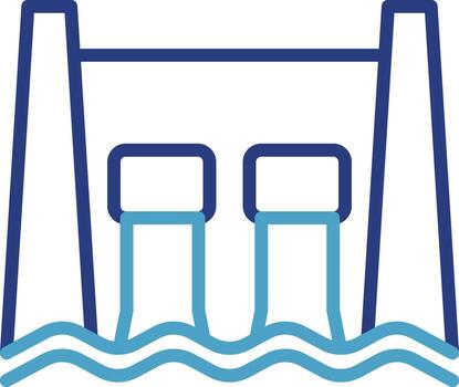 A large infrastructure built for the purpose of water conservation and control, the water element being the main resource managed by the dam vector