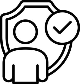 Concept of identity protection and user verification symbolizes the security provided to individual vector