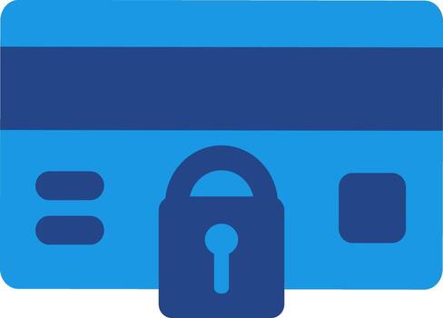 ATM card icon that contain financial assets that need to be protected have a padlock symbol for security, protection and locking. vector