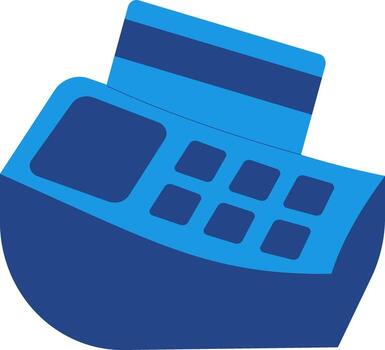 EDC machine icon is a tool used by merchants to accept non-cash payments, symbolizing the transfer of funds from a customer's account to a merchant's account. vector