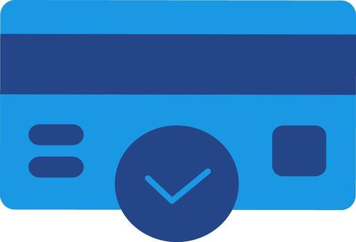 The payment icon used in a transaction communicates that the transaction involving the card has been successfully completed. vector