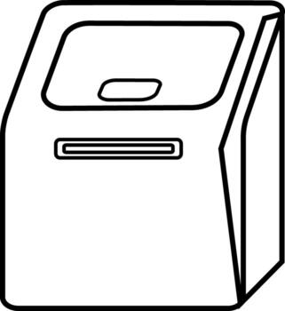 un sencillo icono representando un automatizado cajero máquina Cajero automático vector