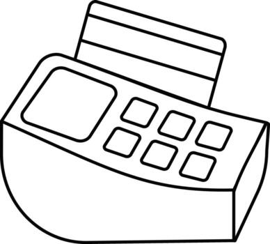 A simple icon of a credit card being used with a point of sale POS terminal. vector