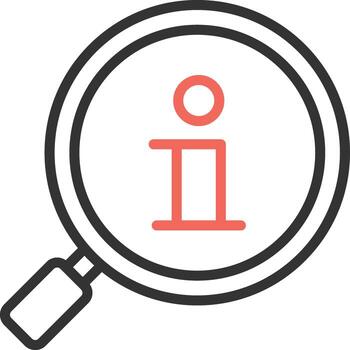 Magnifying glass symbol icon is universally associated with searching, investigating, or browsing explicitly indicating that what is being sought is information vector
