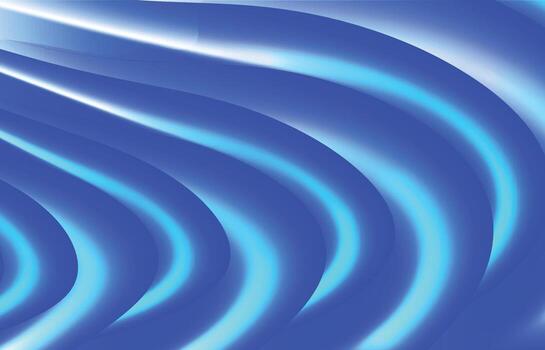 Abstract liquid blue flowing wave pattern with gradient highlights and smooth curved lines vector
