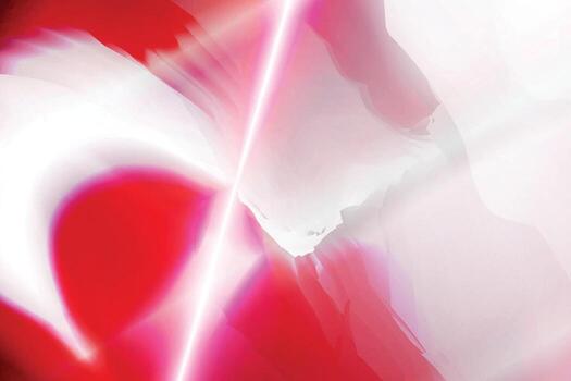 Abstract vibrant red and white blurred shapes with glowing diagonal light beam background vector