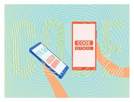 dos factor autenticación verificación. vector