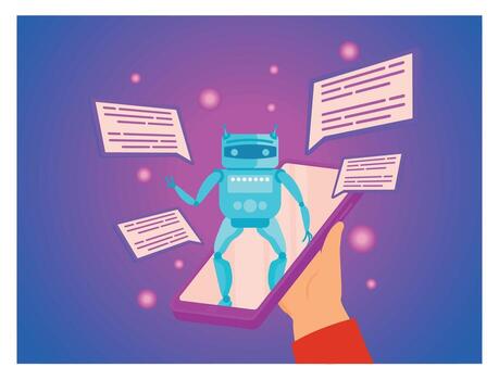 AI Artificial Intelligence concept, Digital chat bot. vector