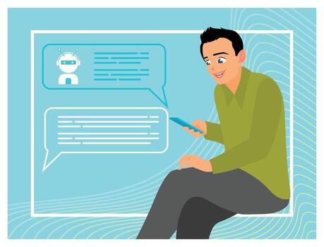 Digital chat bot concept, Chat GPT, AI chat bot automatic answering internet bot application. vector