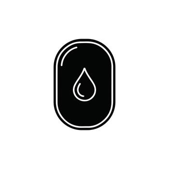 Black and white icon of hydration tracker with water drop symbol vector