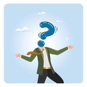 Unknown concept. Anonymous businessman with question mark head unknown person. vector