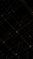raggiante d'oro plesso griglia di digitale dati nodi e lampeggiante informazione flussi. pieno HD e looping computer Rete connessioni verticale tecnologia sfondo. video