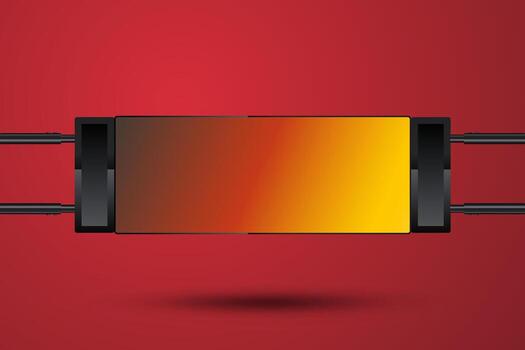 A Modern Technology LED Mock Up , Gradient Yellow Drak Display Screnn LED used In Hi-Tech Device For Presentation and Signage Digital Vcetor and illustration vector