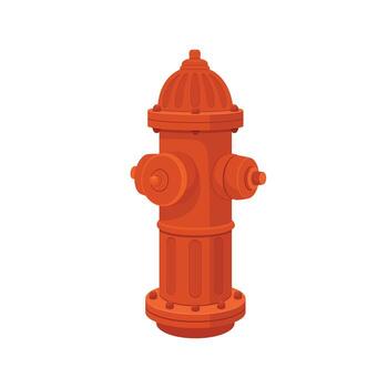 This image features a bright orange fire hydrant, an essential piece of infrastructure for public safety. The hydrant stands against a plain white backdrop. vector
