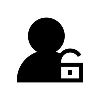 User Unlock Access Solid Fill Icon vector