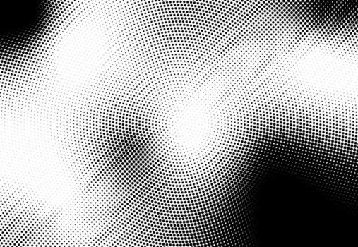 a black and white halftone pattern with a white dot, Black and white abstract halftone pattern with dots and circles for a digital texture illustration design element vector