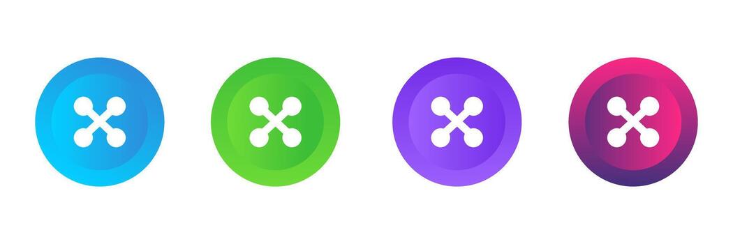 cuatro vistoso botón elementos resumen ui diseño símbolos vector