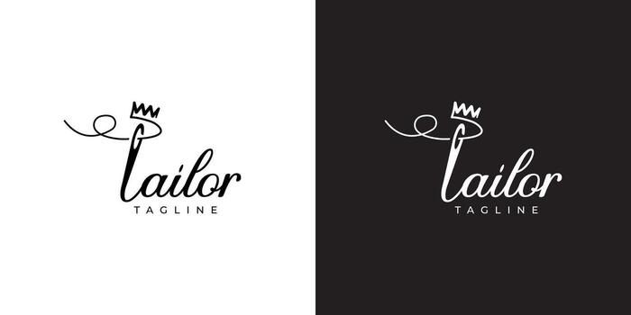 Tailor Logo Design Modern Script Branding Concept vector