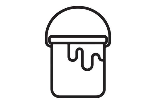 Simple outline paint bucket icon for creative design projects and artistic applications vector