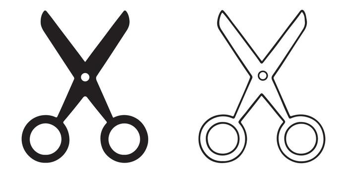 Two scissors icons in different styles vector