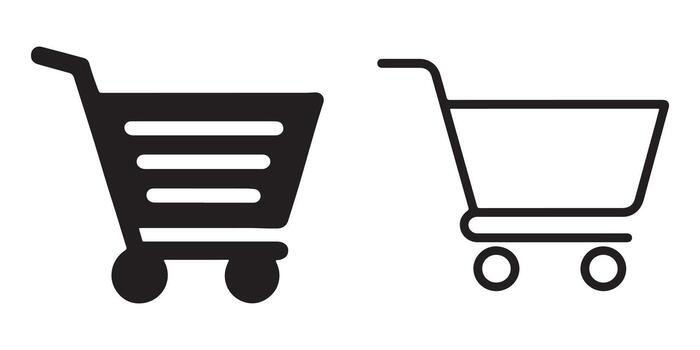 Modern shopping cart icons for online stores and e-commerce applications user interface design vector