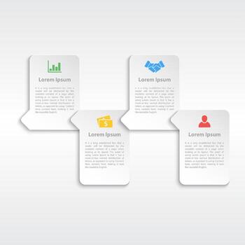 Infographic four steps paper style process workflow diagram vector
