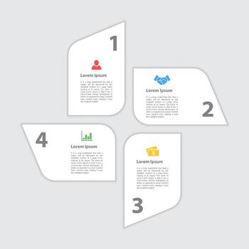 Infographic four steps paper style design with numbered sequence layout vector