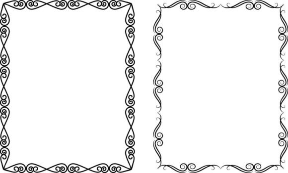 frame collection frames black on a white background swirl vector