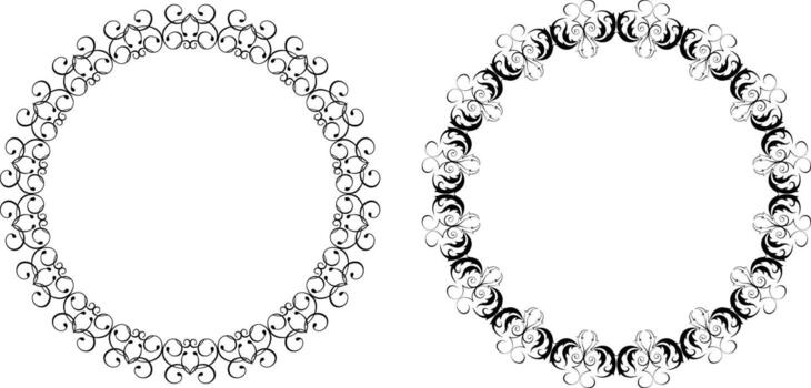 frame collection frames black on a white background , swirl vector