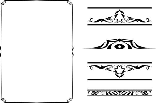 frame collection frames black on a white background , border vector