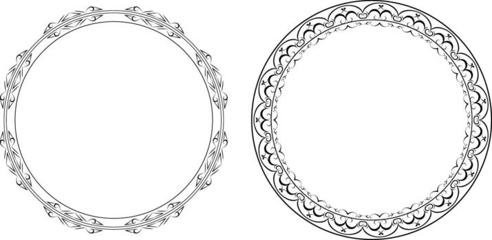 marco colección marcos negro en un blanco antecedentes , redondo vector
