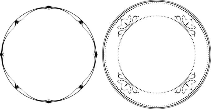 frame collection frames black on a white background , round frames vector